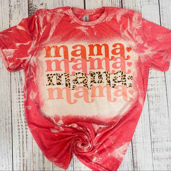 MAMA LEOPARD  BLEACHED SUBLIMATION T-SHIRT - Picture 3 of 4